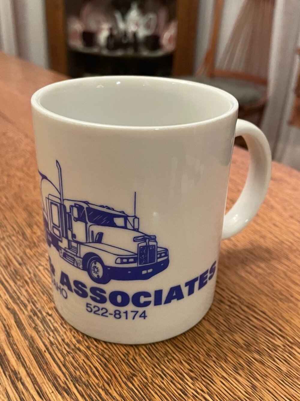 Vintage Wrightway & Associates Trucking Idaho Falls, Idaho Coffee Cup 11 ounces